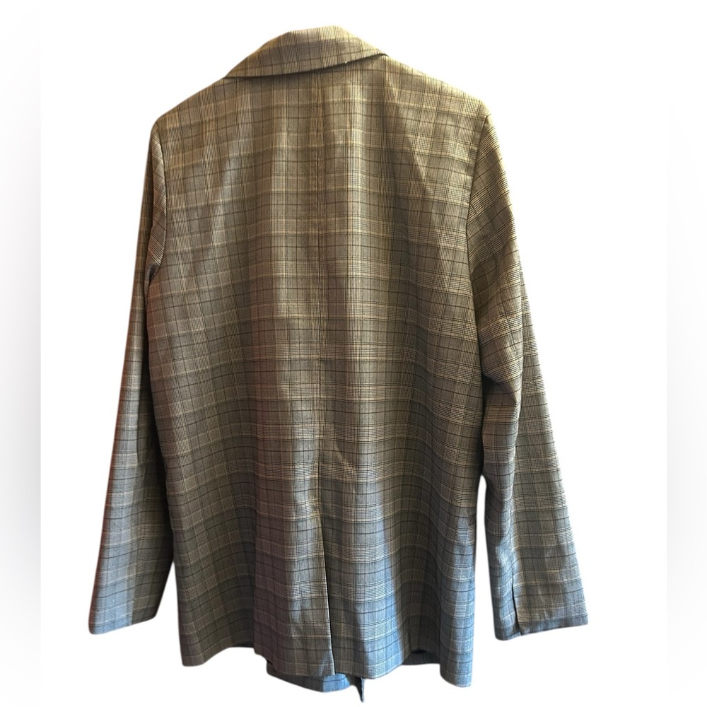 Anthropologie Hutch Glen Plaid Dbl Breasted Black and White Checkered Blazer euc - Picture 3 of 9